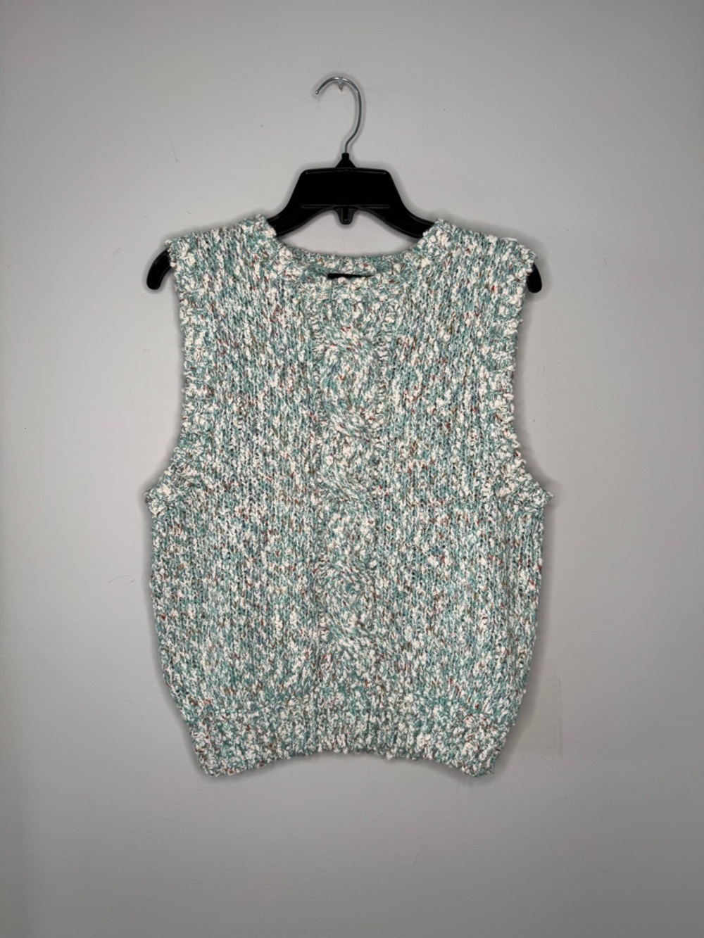 Liz Sport Vintage 90’s Women’s Blue Marble Knit Wool Blend Sweater Vest - Size M